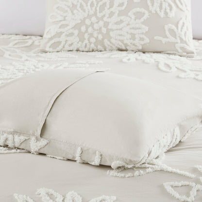 Veronica 3 Piece Tufted Cotton Chenille Floral Comforter Set