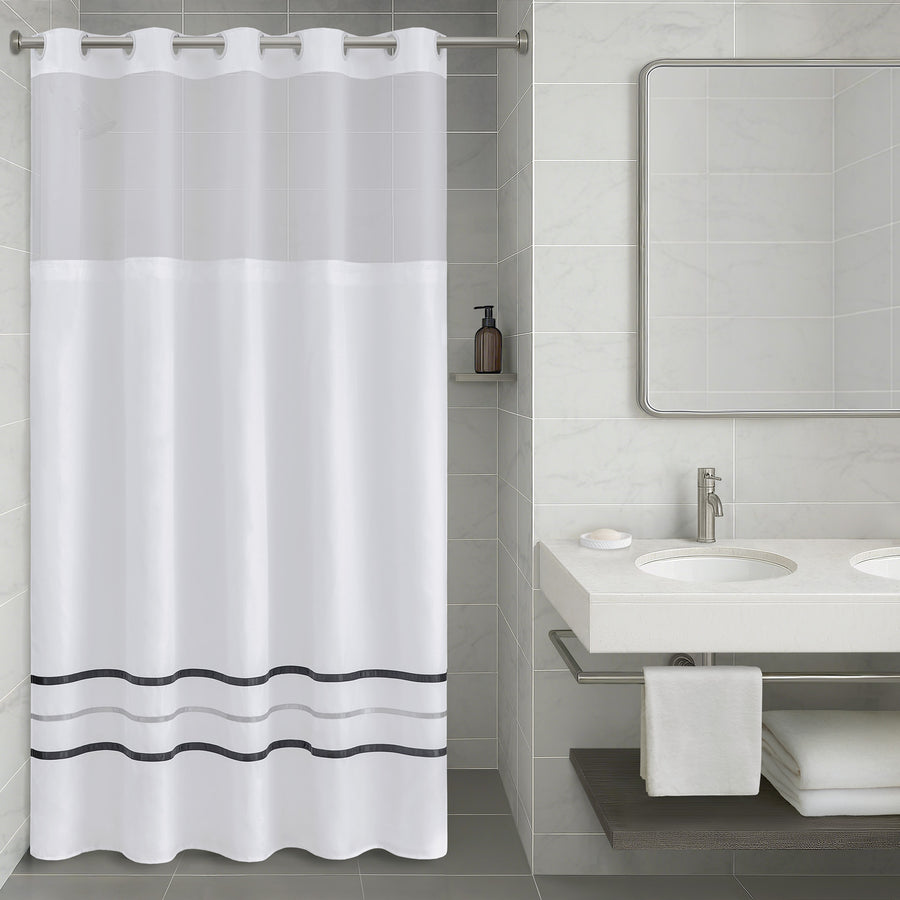 Hotel Collection Polyester Premium Shower Curtain - Ribbon