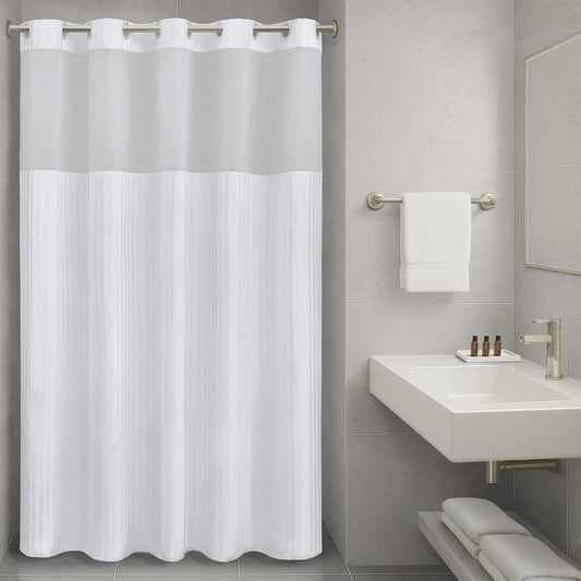 Hotel Collection Polyester Premium Shower Curtain - Jacquard Stripe