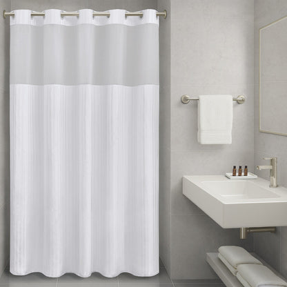 Hotel Collection Polyester Premium Shower Curtain - Jacquard Stripe