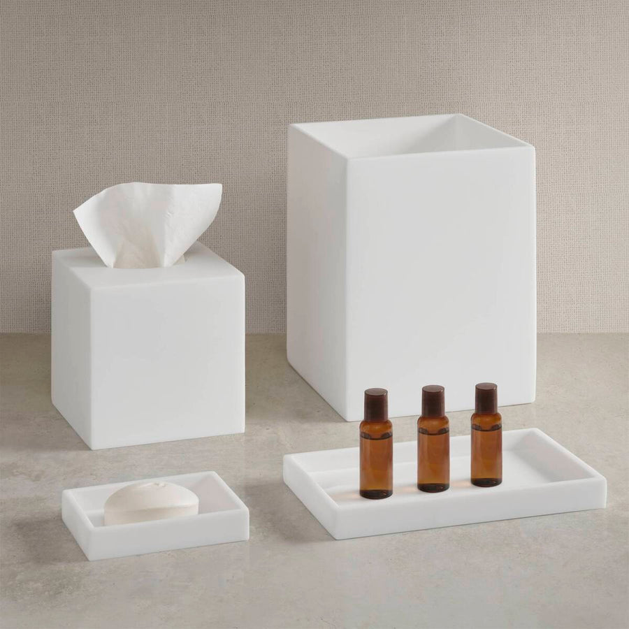 Hotel Collection Clear Resin Bath Accessories Antimicrobial 4-Piece Set
