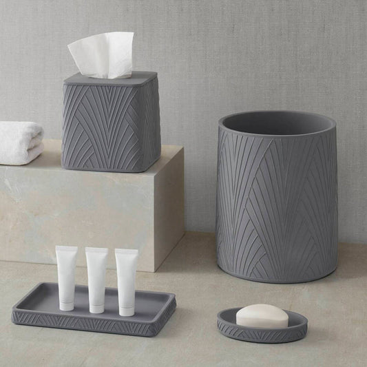 Hotel Collection Diatom Bath Accessories Antimicrobial 4-Piece Set - Pebble Grey