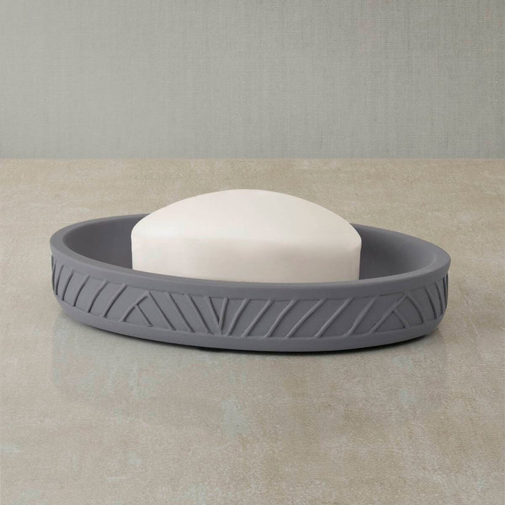 Hotel Collection Diatom Bath Accessories Antimicrobial 4-Piece Set - Pebble Grey