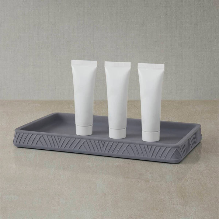 Hotel Collection Diatom Bath Accessories Antimicrobial 4-Piece Set - Pebble Grey