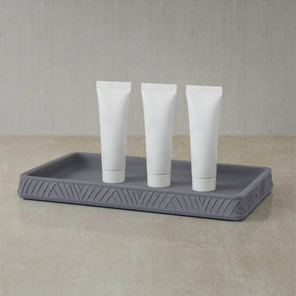 Hotel Collection Diatom Bath Accessories Antimicrobial 4-Piece Set - Pebble Grey