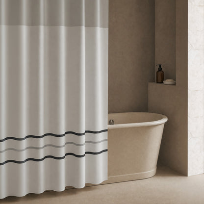 Hotel Collection Microfiber Premium Shower Curtain - Ribbon