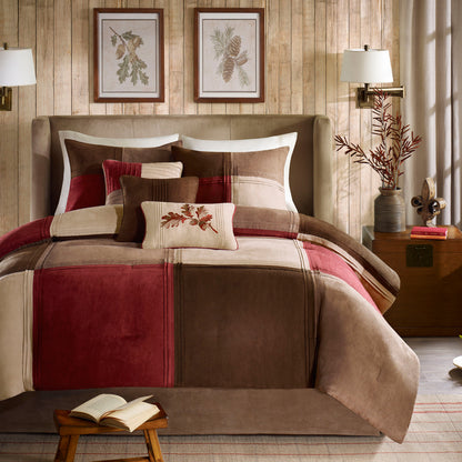 Jackson Blocks 7 Piece Microsuede Comforter Set