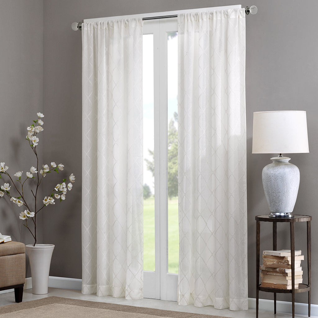 Irina Diamond Sheer Window Curtain Panel