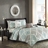Claire 6-Piece Printed Quilt Set with Throw Pillows