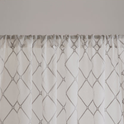 Irina Diamond Sheer Window Curtain Panel