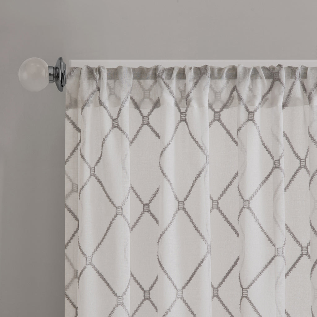 Irina Diamond Sheer Window Curtain Panel