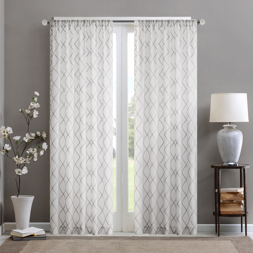 Irina Diamond Sheer Window Curtain Panel