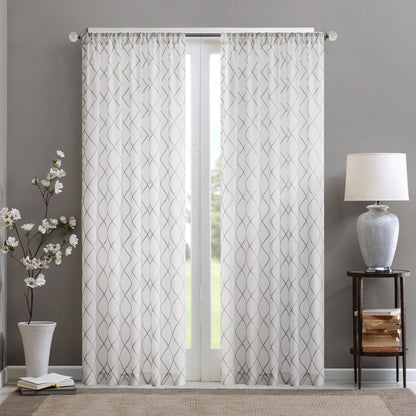 Irina Diamond Sheer Window Curtain Panel