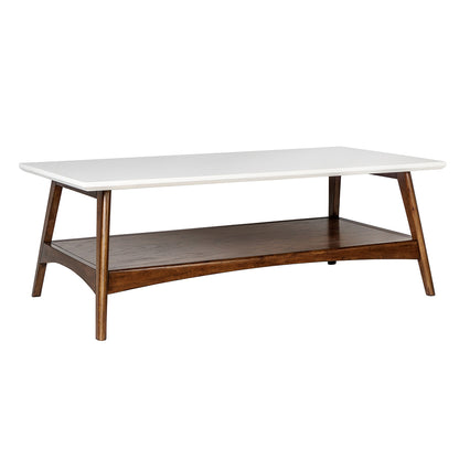 Parker Mid-century Coffee Table with Storage Shelf