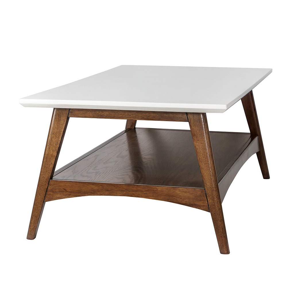 Parker Mid-century Coffee Table with Storage Shelf
