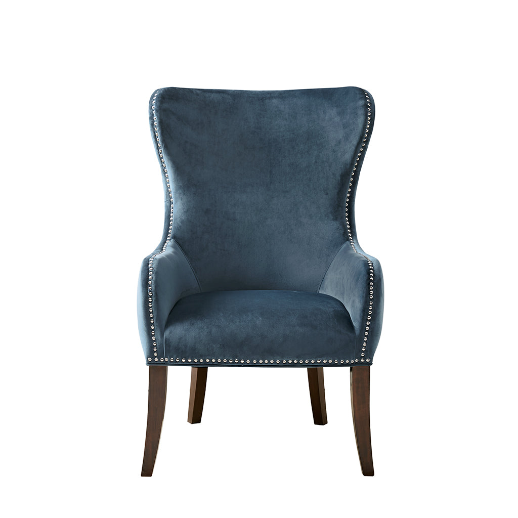 Hancock Button Tufted Wingback Accent Chair with Nailhead Trim