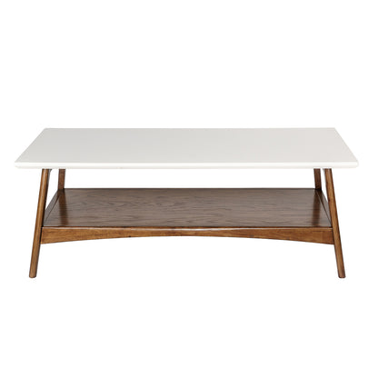 Parker Mid-century Coffee Table with Storage Shelf