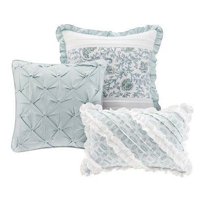 Dawn 9 Piece Cotton Percale Duvet Cover Set