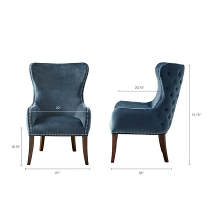 Hancock Button Tufted Wingback Accent Chair with Nailhead Trim