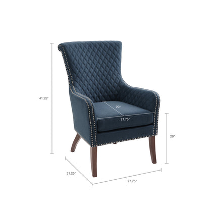 Heston Quilted Back Arm Chair with Nailhead Trim