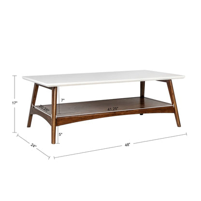 Parker Mid-century Coffee Table with Storage Shelf