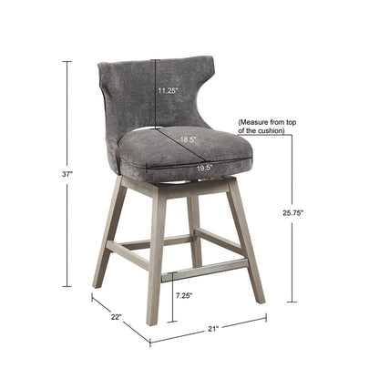Emmett 360-degree swivel counter stool with nailheads