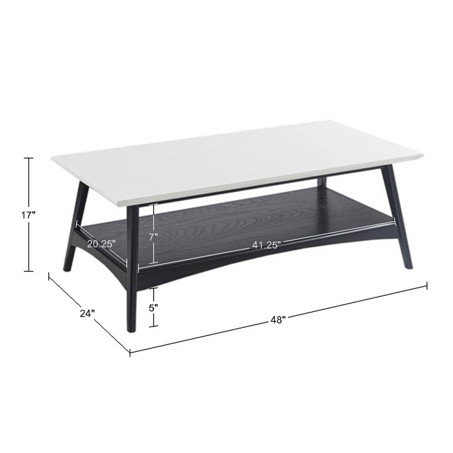 Parker Mid-century Coffee Table with Storage Shelf