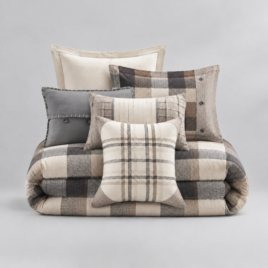 Ridge 6-Piece Herringbone Duvet Cover Set