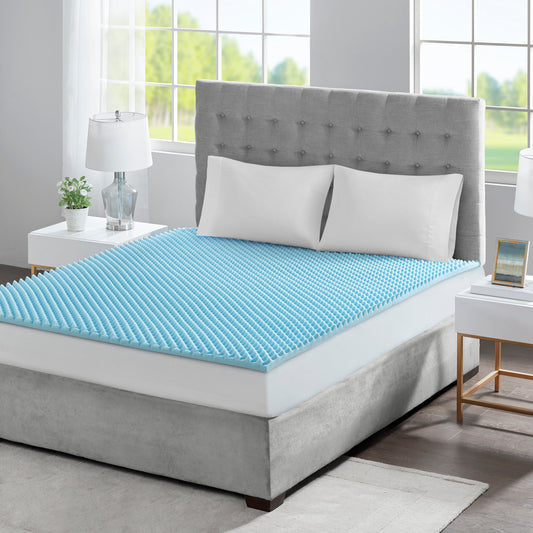 1.5" Gel Memory Foam All Season Reversible Hypoallergenic Antimicrobial Cooling Mattress Topper