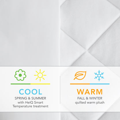 2-in-1 Cool/Warm Reversible Waterproof and Stain Release Mattress Pad
