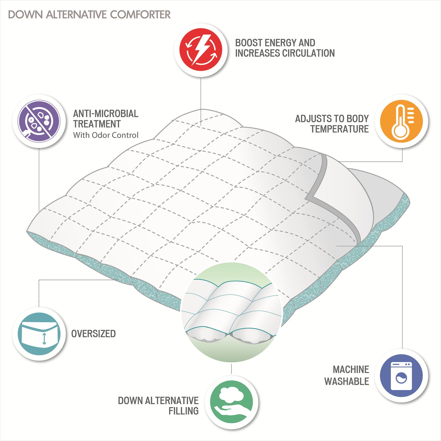 Energy Recovery Energy Recovery Oversized Down Alternative Comforter