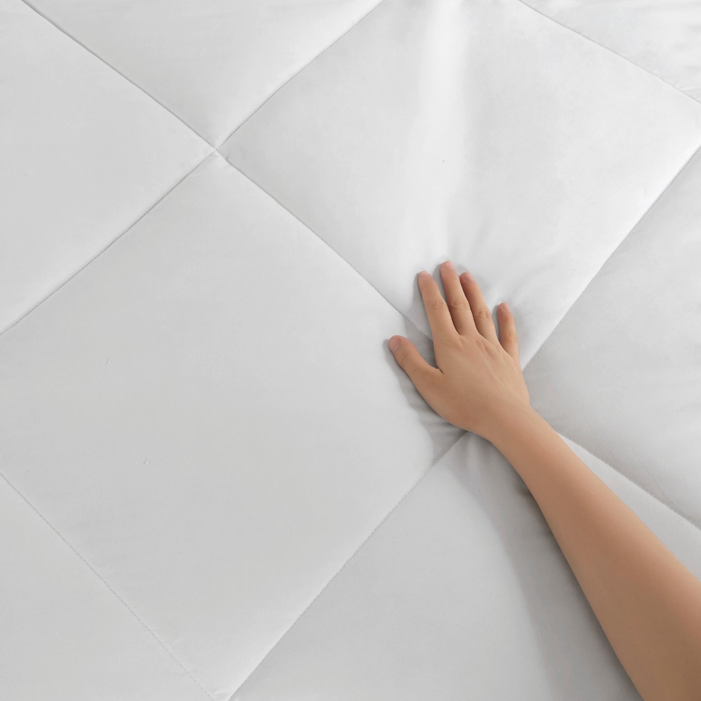 Microfiber with HeiQ Smart Temp Oversized Down Alt Comforter with HeiQ Smart Temp Treatment