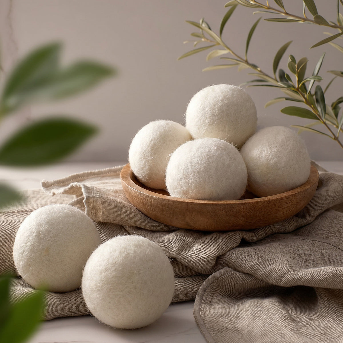 Reusable Wool Dryer Balls, XL 6-Pack – Natural Fabric Softener
