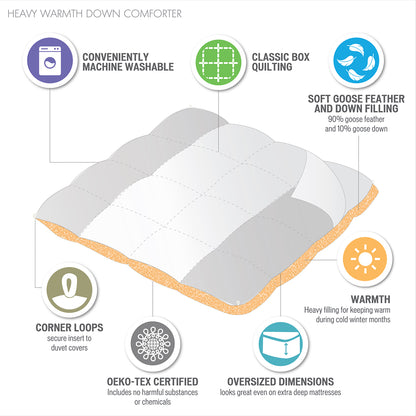 Heavy Warmth Goose Feather and Down Oversize Comforter