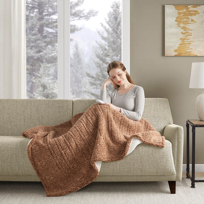 Marbled Sherpa Heated Throw