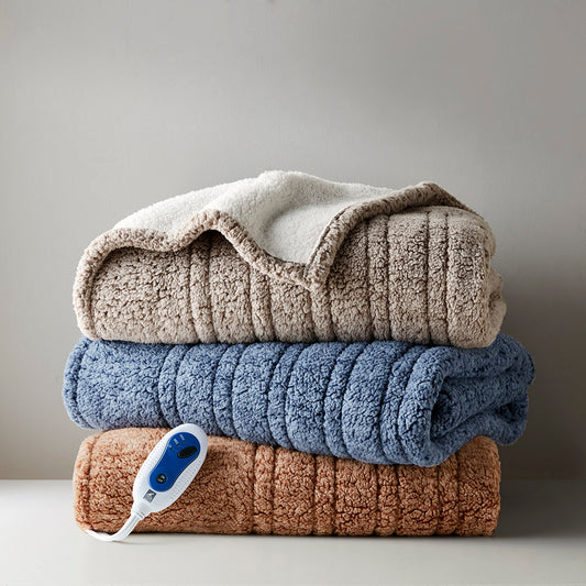 Marbled Sherpa Heated Throw