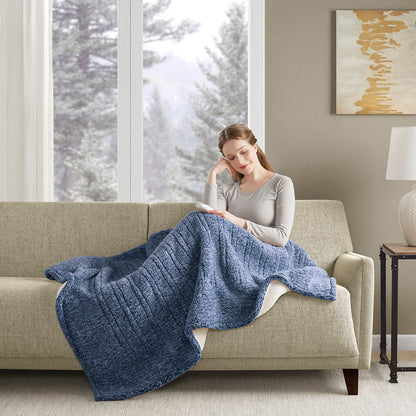 Marbled Sherpa Heated Throw
