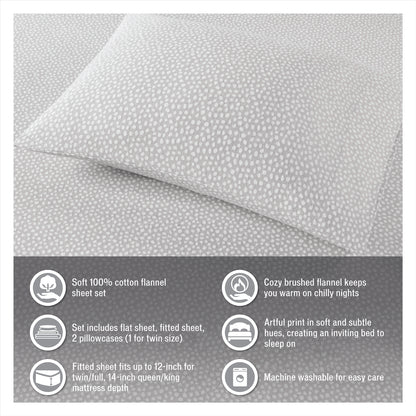 Cozy Cotton Flannel Printed Sheet Set