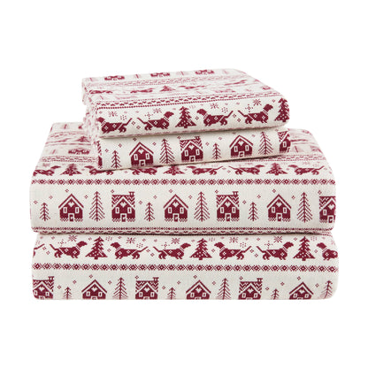 Cozy Cotton Flannel Printed Sheet Set