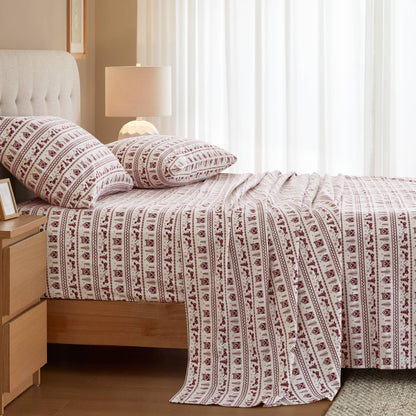 Cozy Cotton Flannel Printed Sheet Set