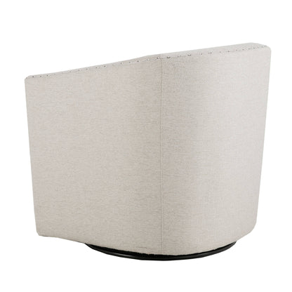 Tyler Upholstered Swivel Barrel Chair with Nailheads