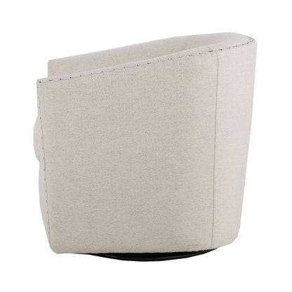 Tyler Upholstered Swivel Barrel Chair with Nailheads