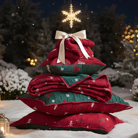 Winter Reversible Christmas 3-Piece Quilt Set