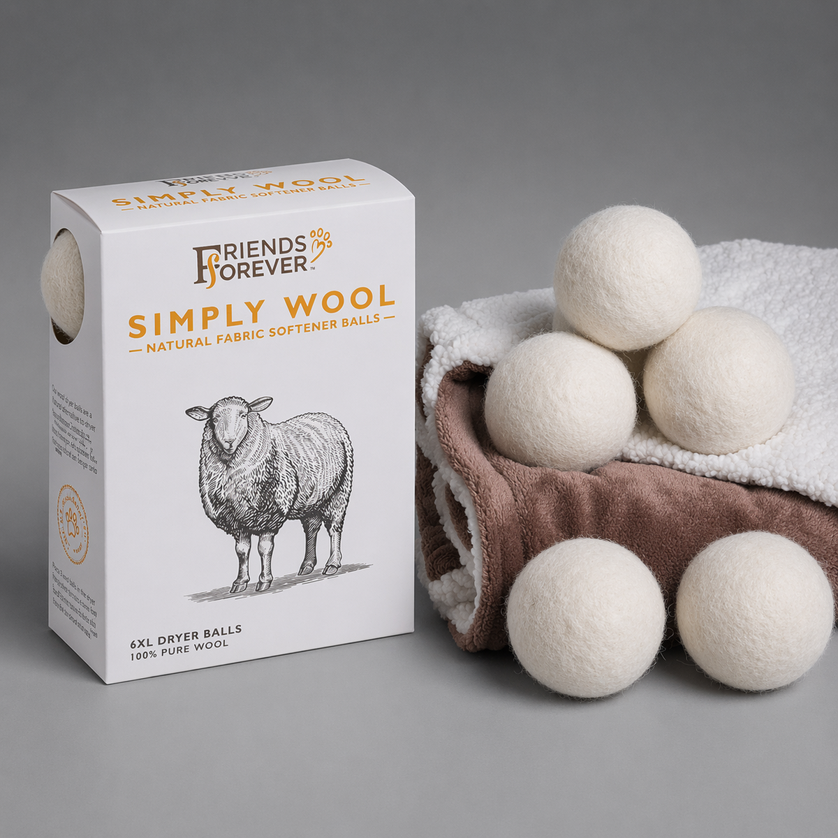 🎁 Reusable Wool Dryer Balls, XL 6-Pack – Natural Fabric Softener (100% off)