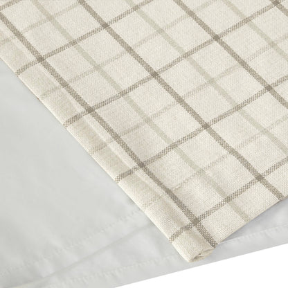 Madison Park Plaid Faux Leather Tab Top Curtain Panel with Fleece Lining