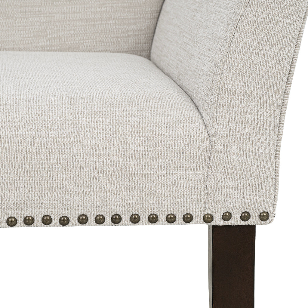 Madison Park 49.5" Upholstered Bench with Back & Wood Legs