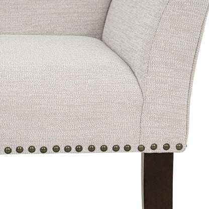 Madison Park 49.5" Upholstered Bench with Back & Wood Legs