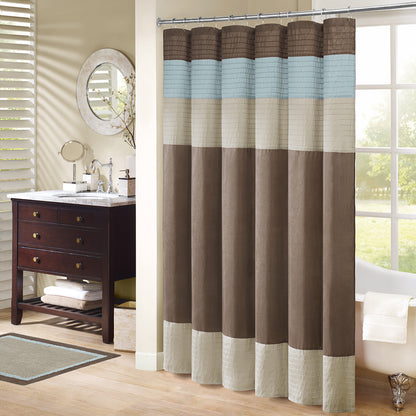 Madison Park Faux Silk Shower Curtain