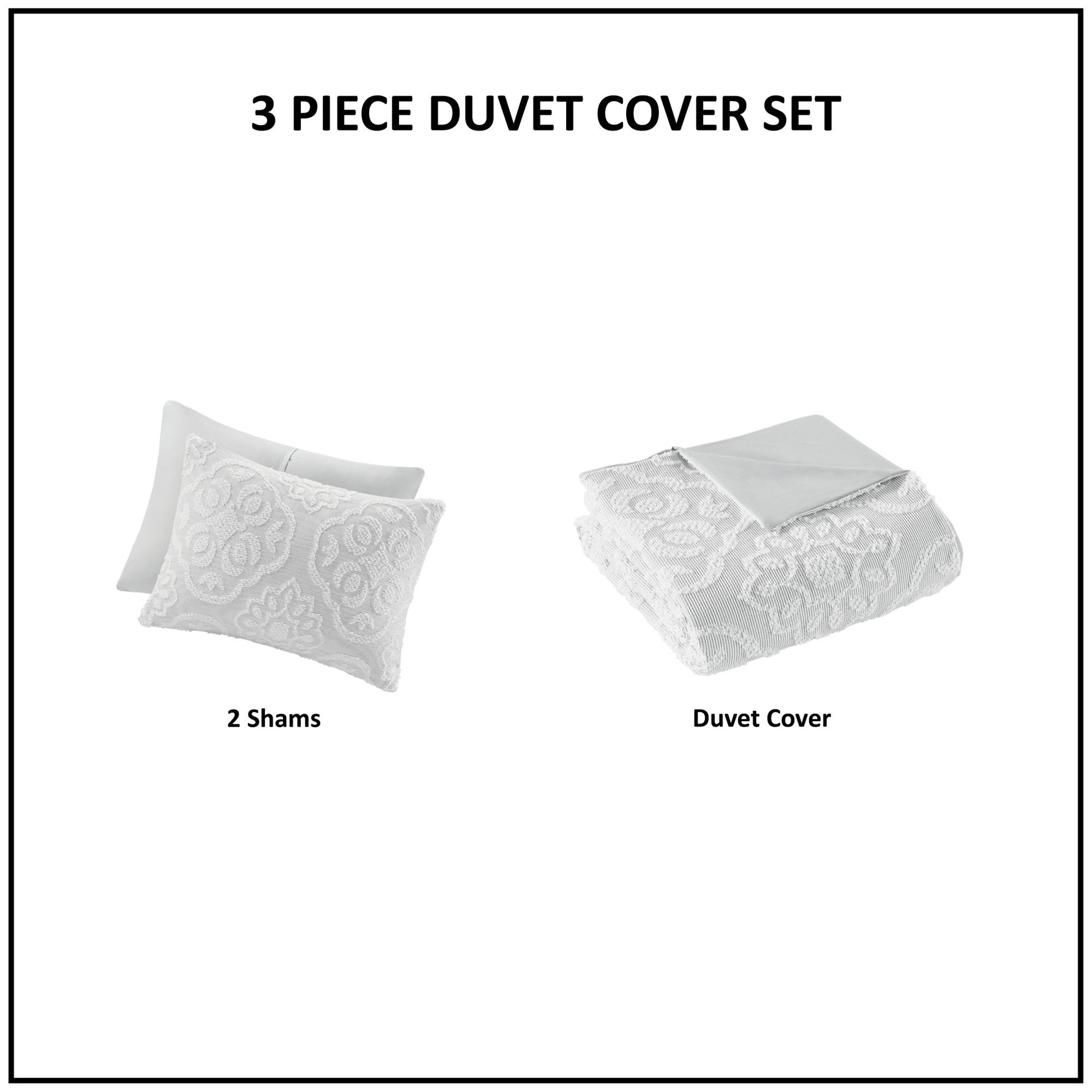 Madison Park 3 Piece Tufted Woven Medallion Duvet Cover Set