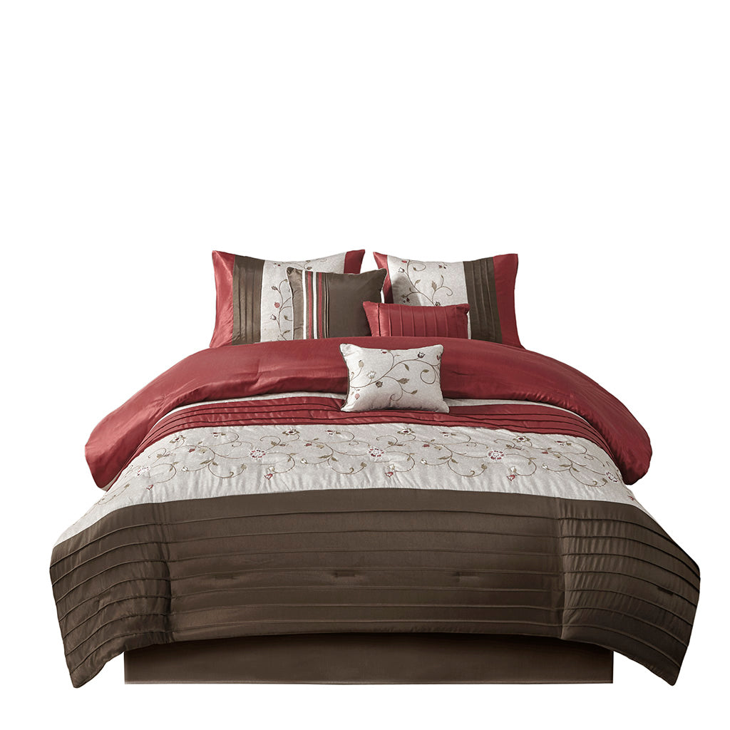 Madison Park Embroidered 7 Piece Comforter Set